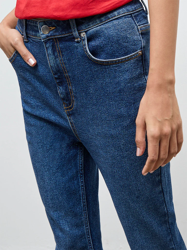 LOV Dark Blue High-Rise Bootcut Jeans - Image 3