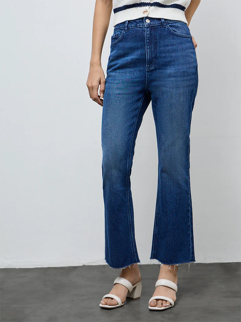LOV Dark Blue Washed High-Rise Jeans - Image 2