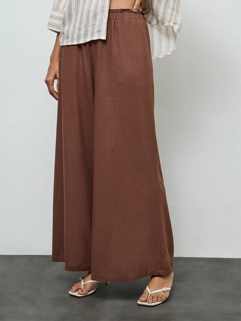 LOV Dark Brown High-Rise Pants - Image 2