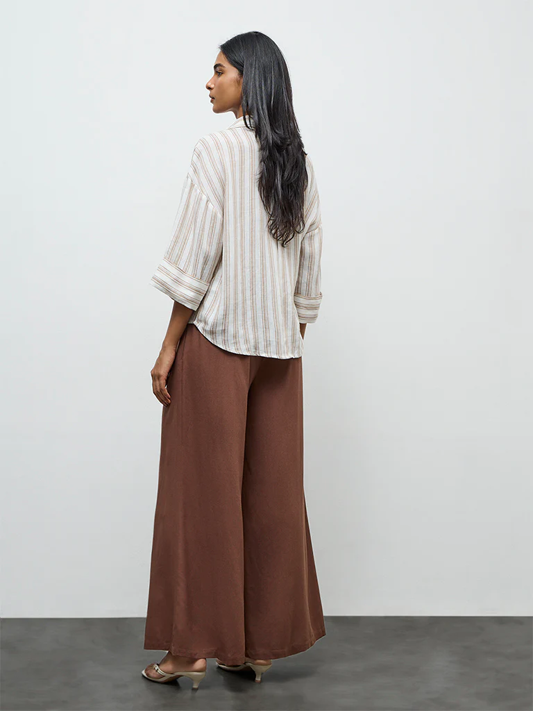 LOV Dark Brown High-Rise Pants - Image 4