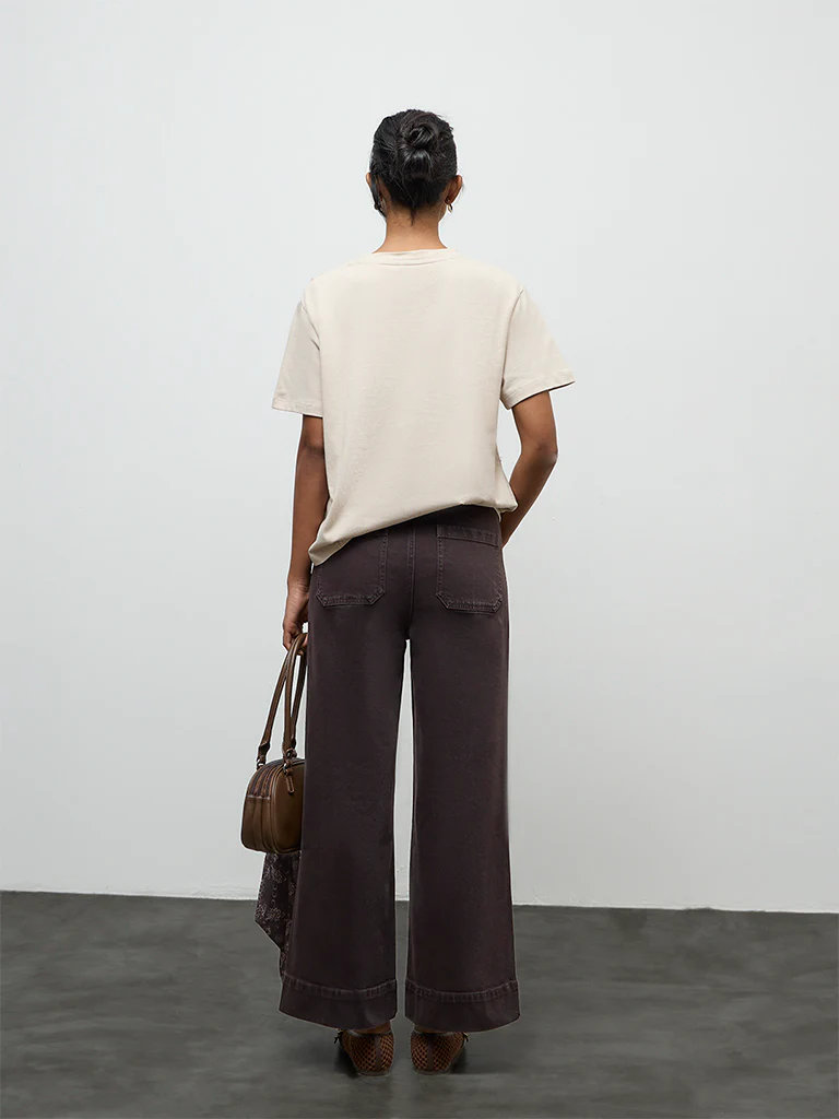 LOV Dark Brown Solid High-Rise Jeans - Image 5