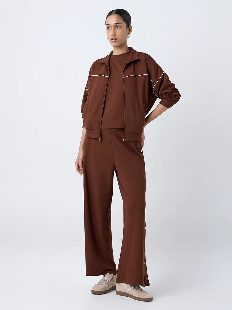 LOV Dark Brown Solid Jacket - Image 2