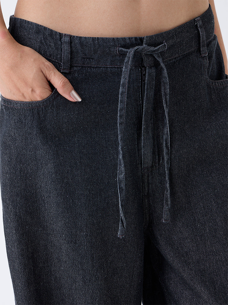 LOV Dark Grey High-Rise Denim Trousers - Image 3