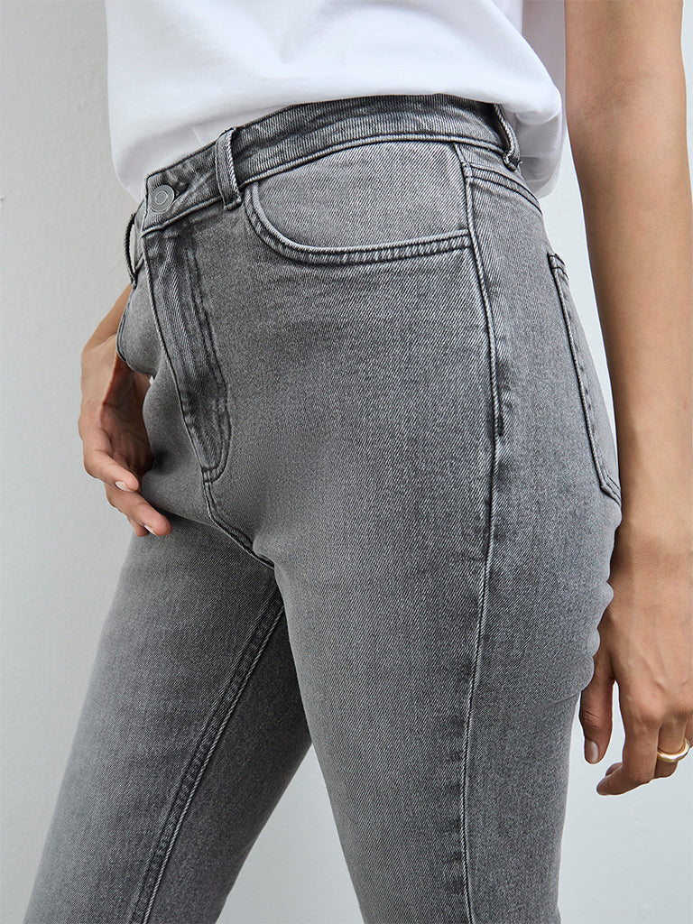 LOV Grey Faded Bootcut High-Rise Jeans - Image 3