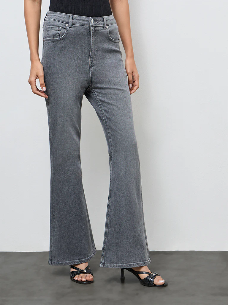 LOV Grey High-Rise Bootcut Jeans - Image 2