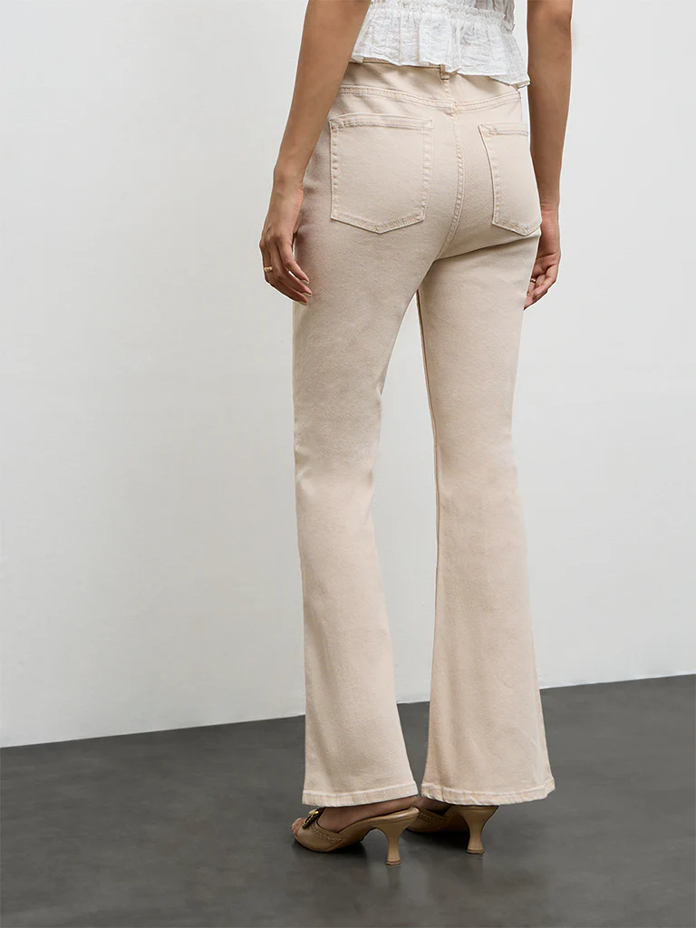 LOV Light Beige High-Rise Jeans - Image 4