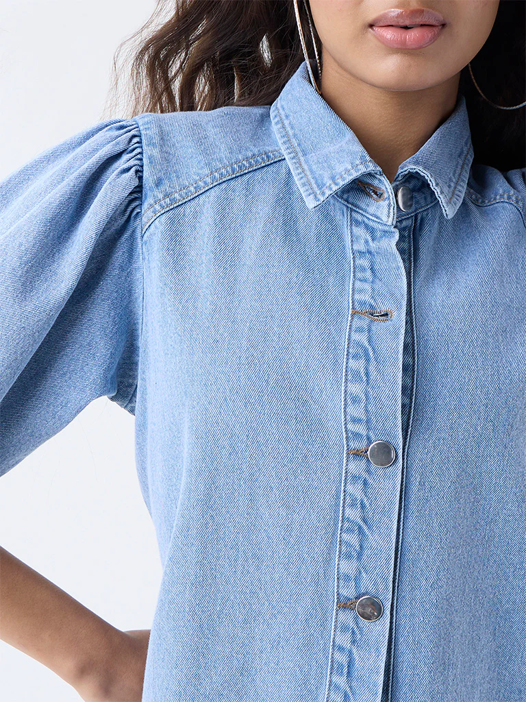 LOV Light Blue Denim Shirt - Image 3