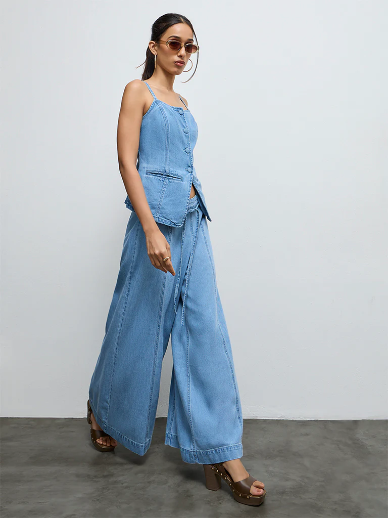 LOV Light Blue Denim Top - Image 2