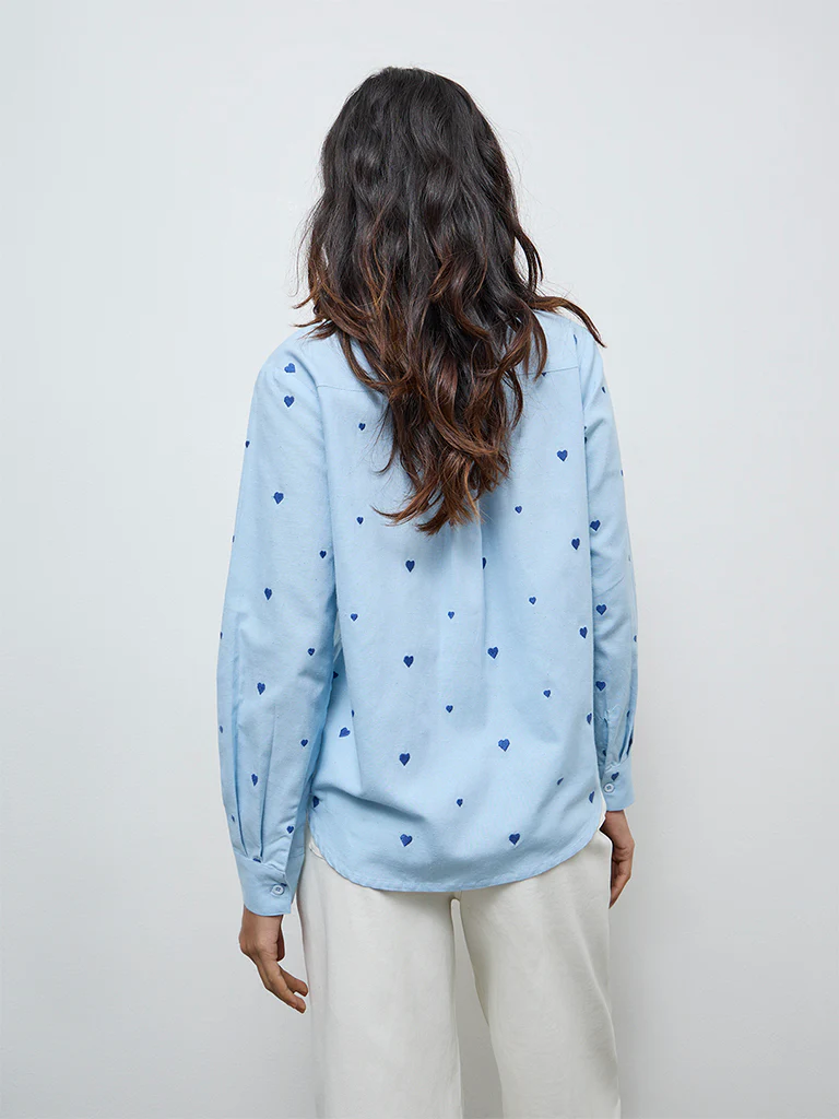 LOV Light Blue Heart Design Shirt - Image 4