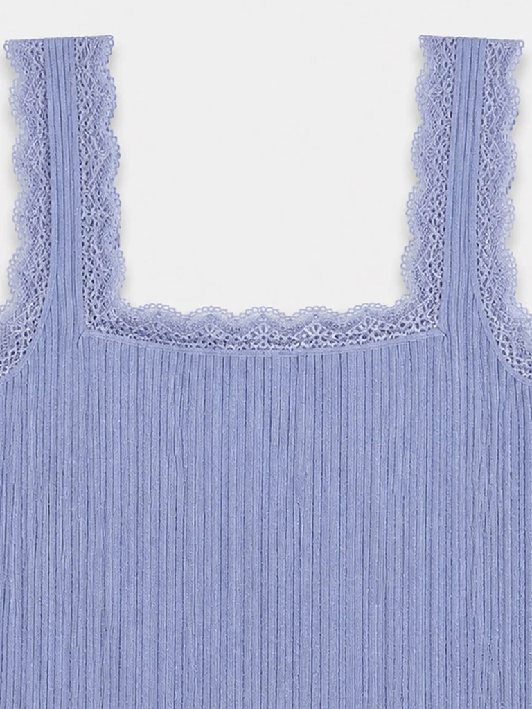 LOV Light Blue Lace-Detailed Top - Image 6
