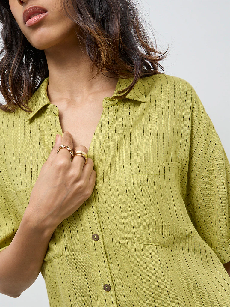 LOV Lime Striped Shirt - Image 3