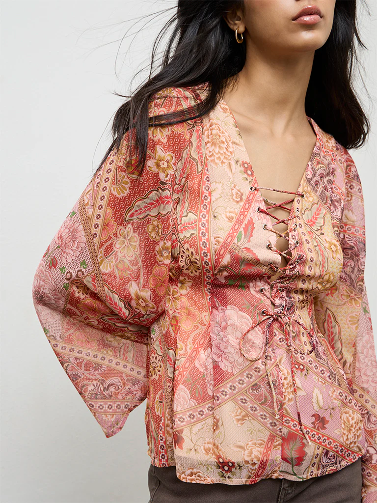 LOV Multicolor Floral Printed Blouse - Image 3