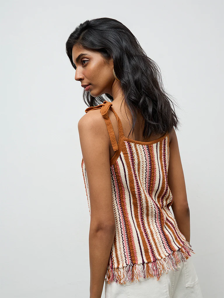 LOV Multicolored Knitted Cotton-Blend Top - Image 4