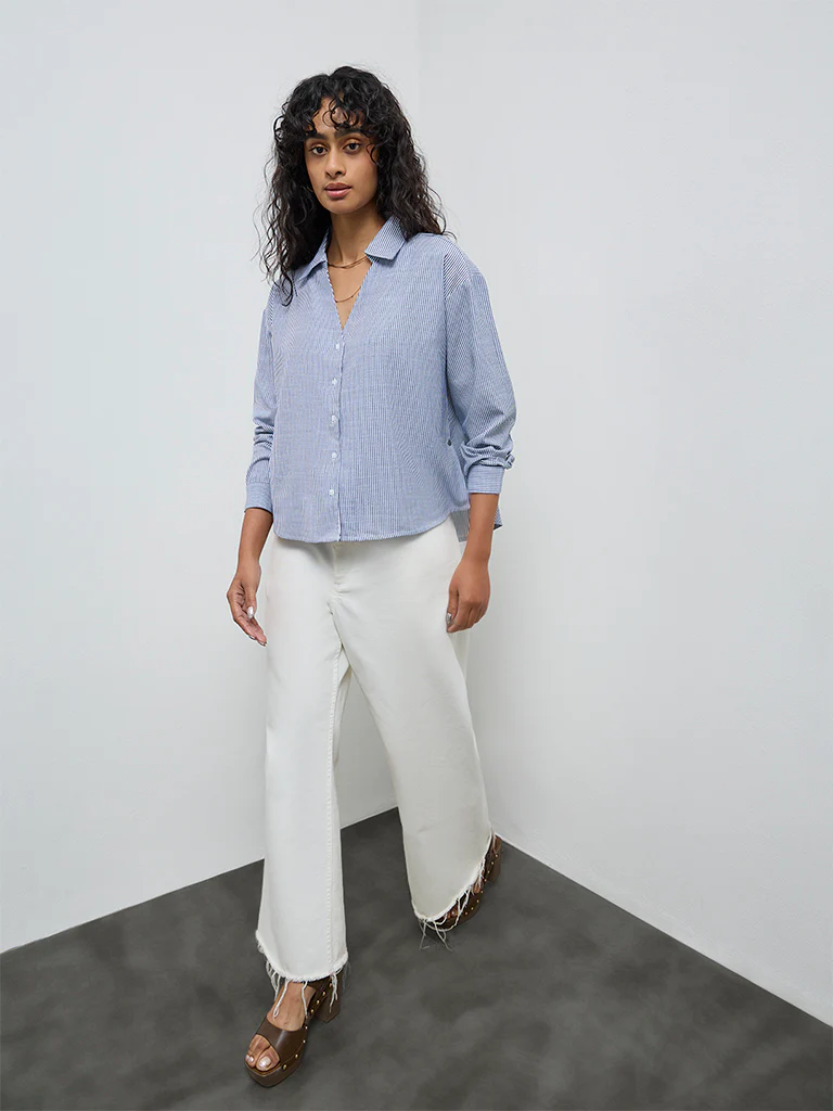 LOV Navy Stripe Shirt - Image 2