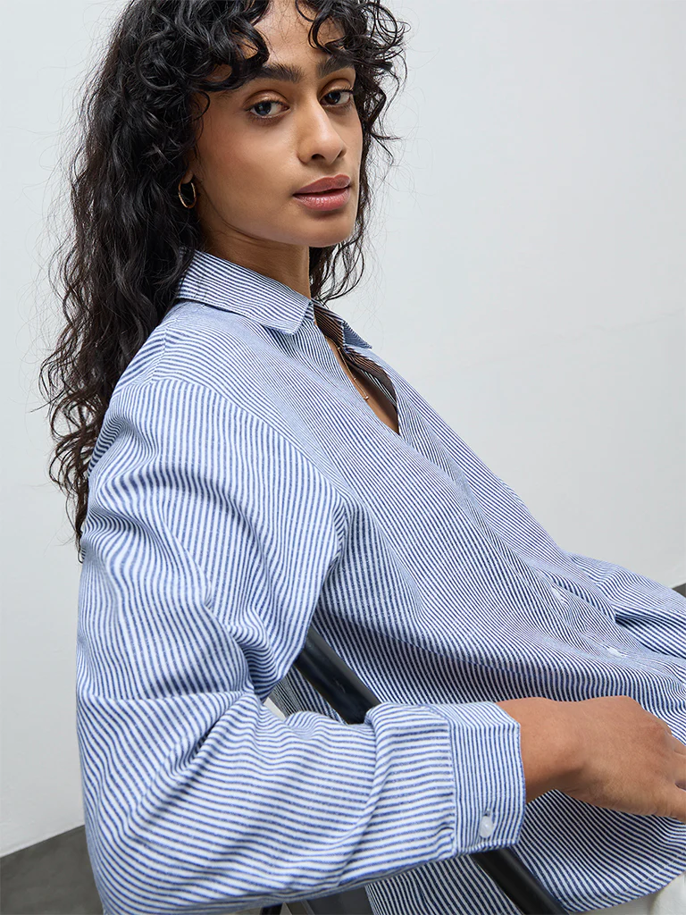 LOV Navy Stripe Shirt - Image 3