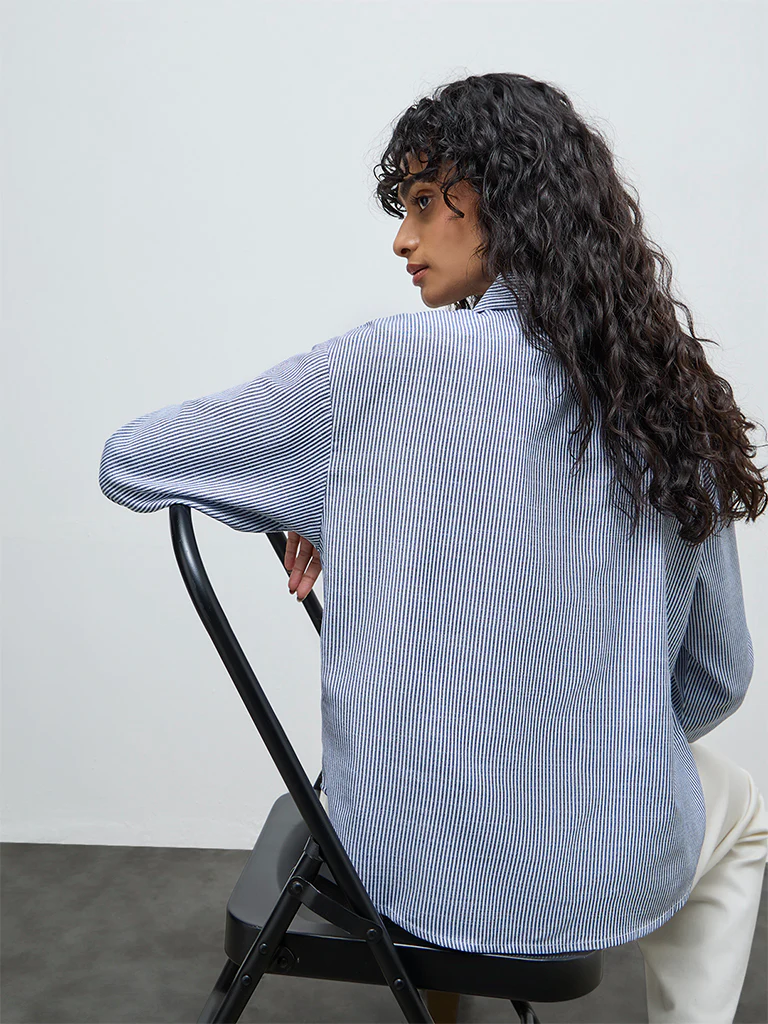LOV Navy Stripe Shirt - Image 4