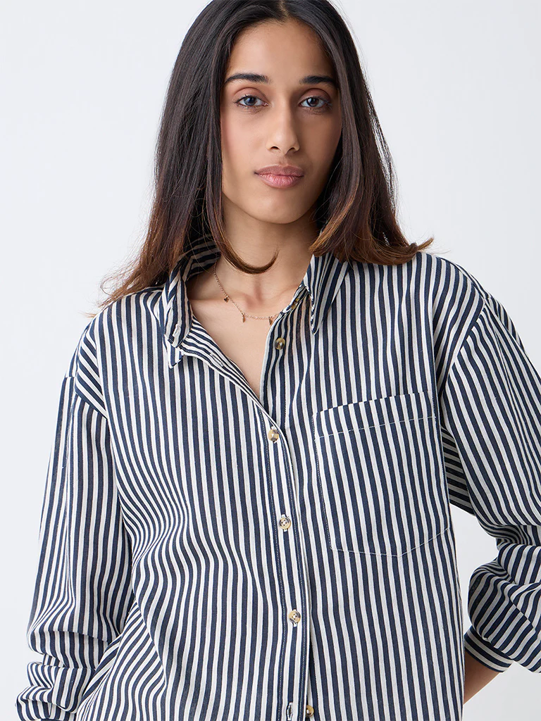 LOV Navy Striped Shirt - Image 2