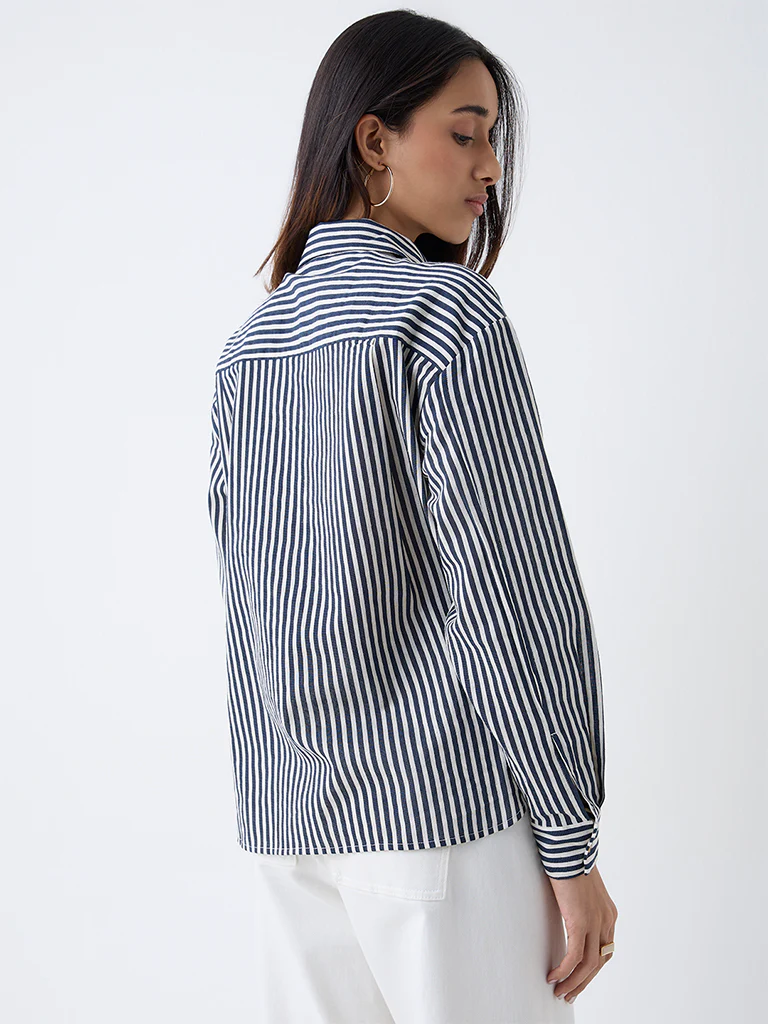 LOV Navy Striped Shirt - Image 3