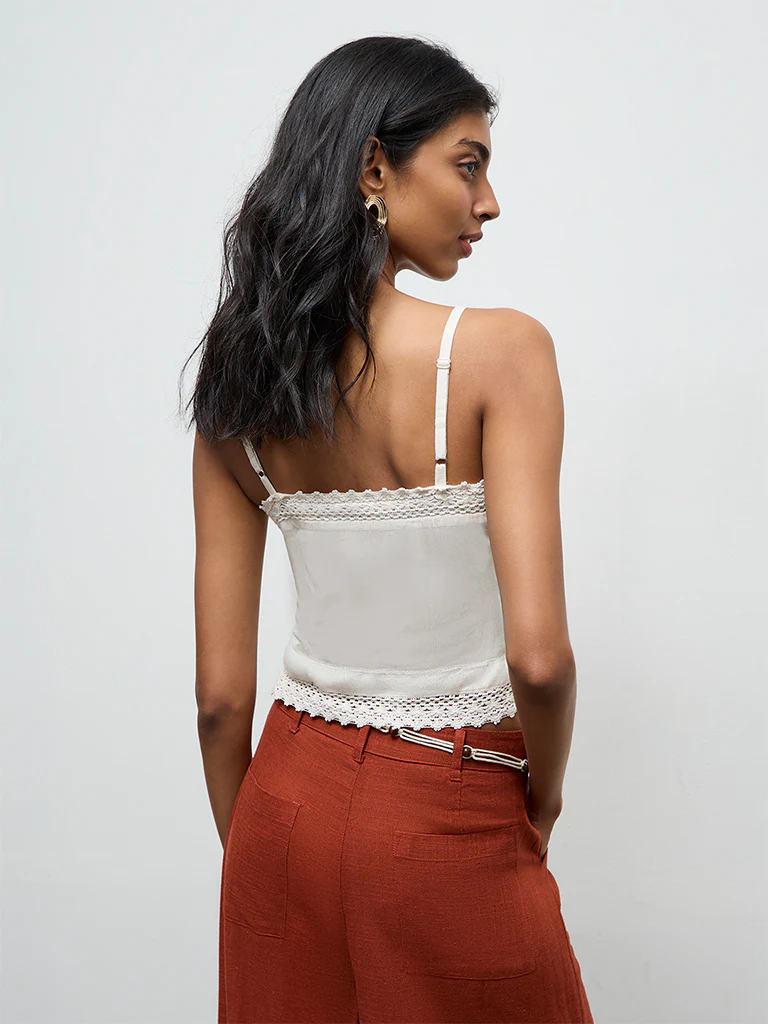 LOV Off-White Floral Embroidered Top - Image 4