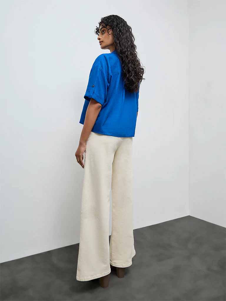 LOV Off-White High-Rise Flared Jeans - Image 4