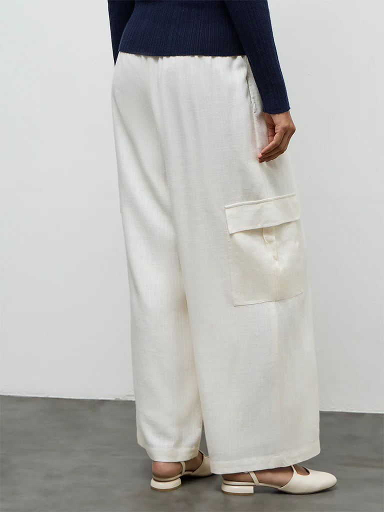 LOV Off-White High Rise Pants - Image 5