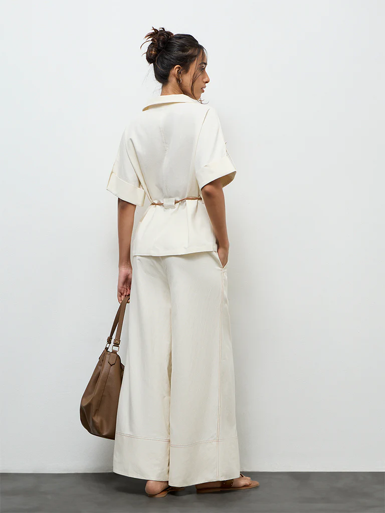 LOV Off-White High-Rise Trousers - Image 4