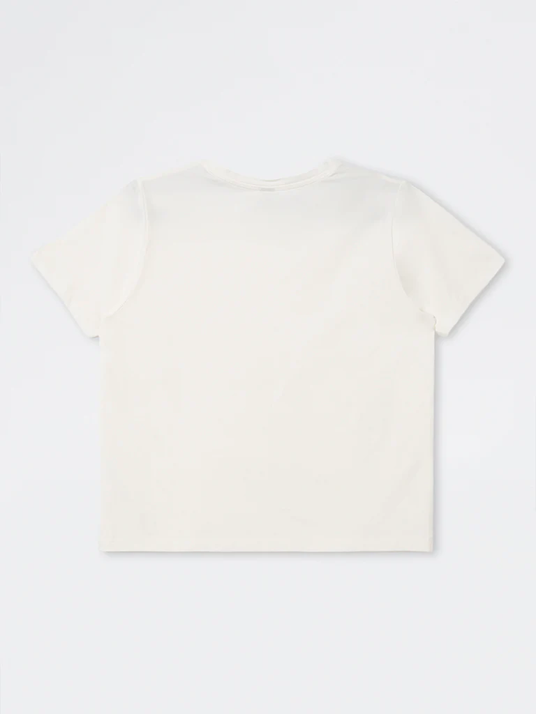 LOV Off-White Lace Embroidered T-Shirt - Image 2