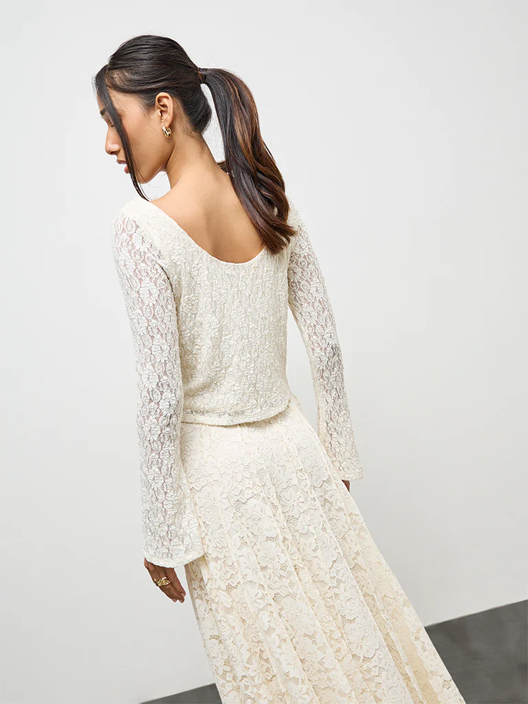 LOV Off-White Lace Top - Image 4