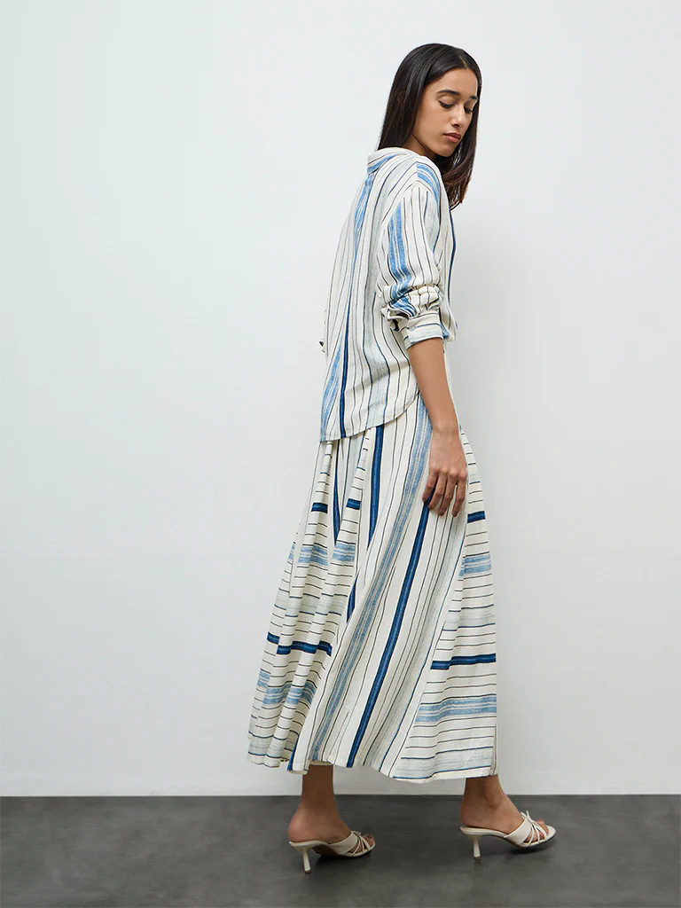 LOV Off-White Printed High-Rise Skirt - Image 4