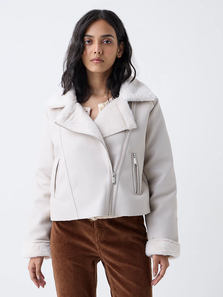 LOV Off-White Solid Jacket - Image 2