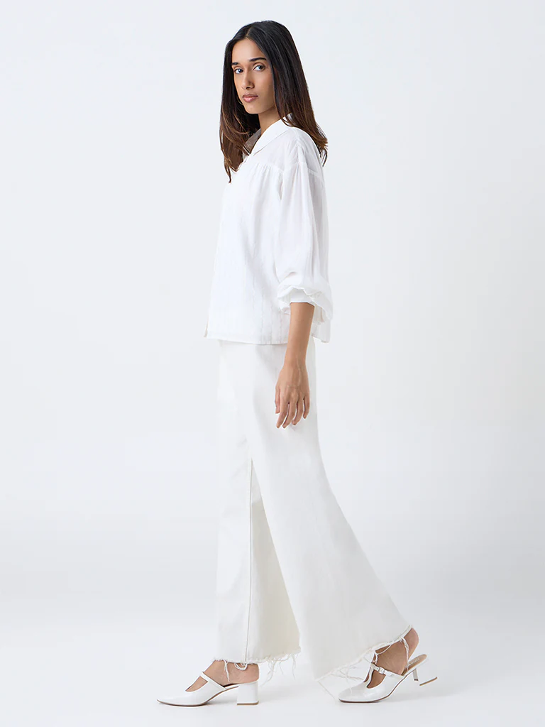 LOV Off-White Striped Blouse - Image 2