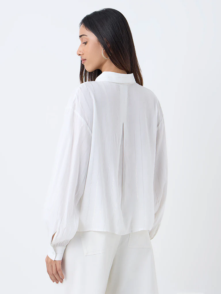 LOV Off-White Striped Blouse - Image 4