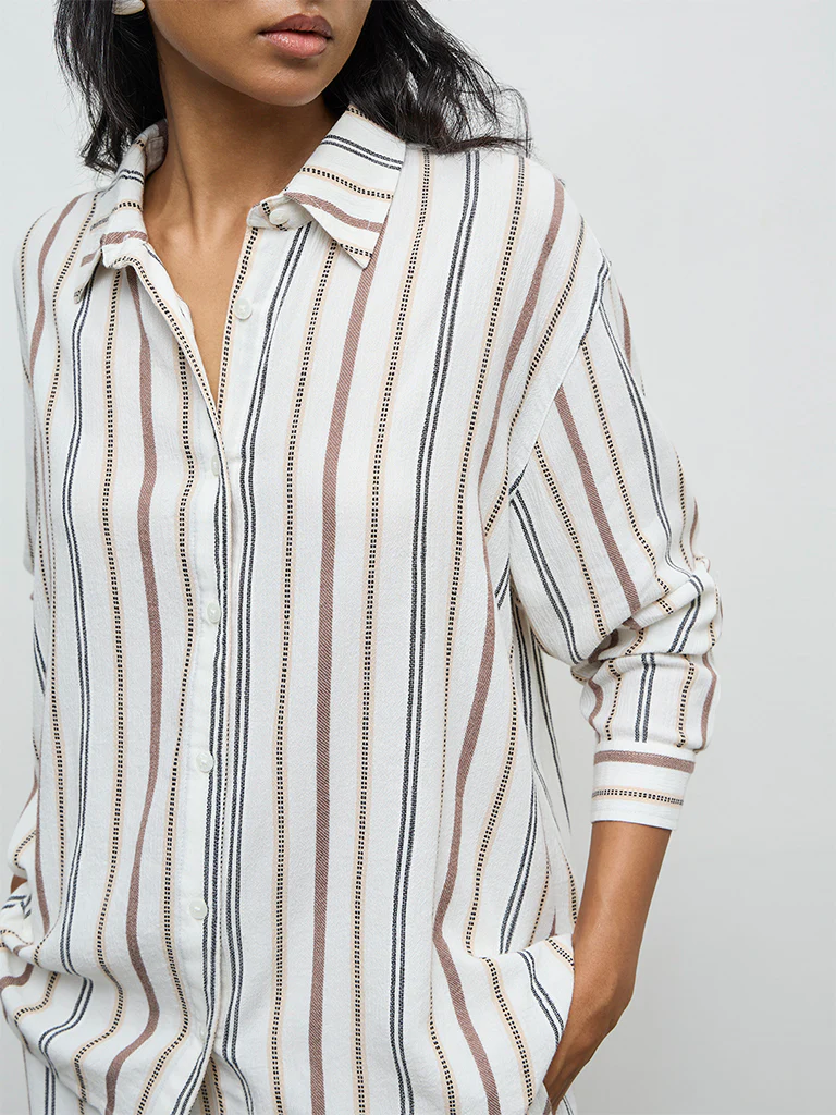 LOV Off-White Striped Shirt - Image 3