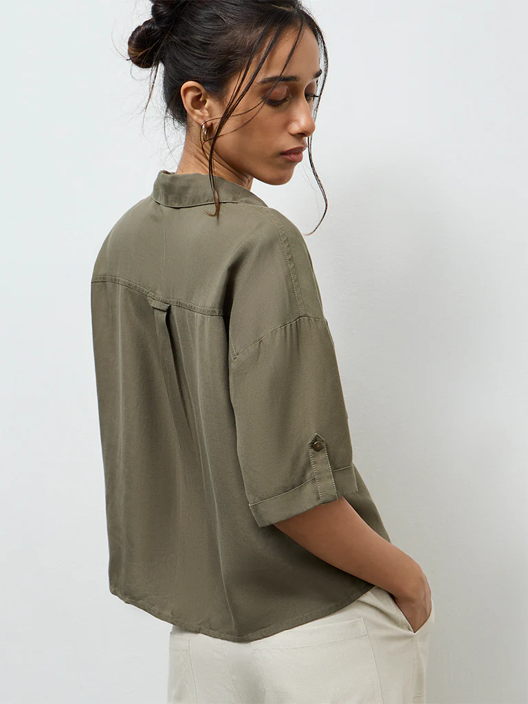 LOV Olive Solid Shirt - Image 4