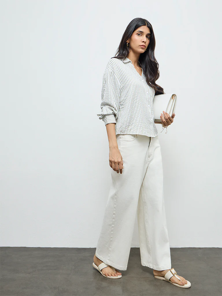 LOV Olive Striped Shirt - Image 2
