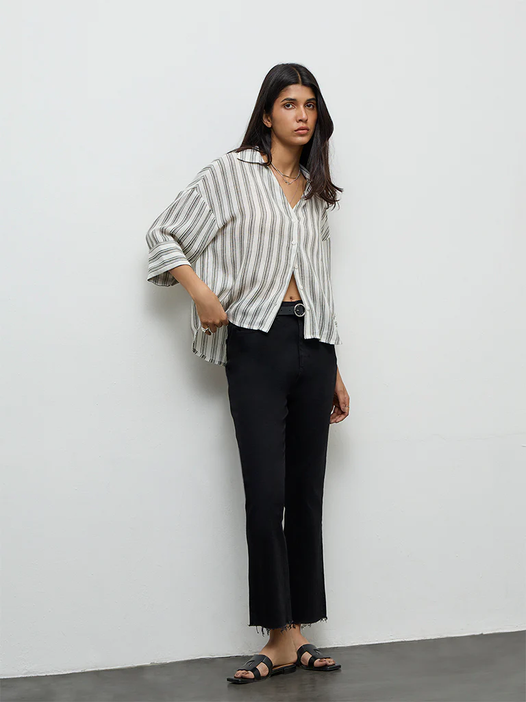 LOV Olive Striped Shirt - Image 2