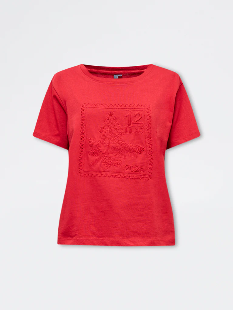 LOV Red Embroidered Cotton T-Shirt - Image 5