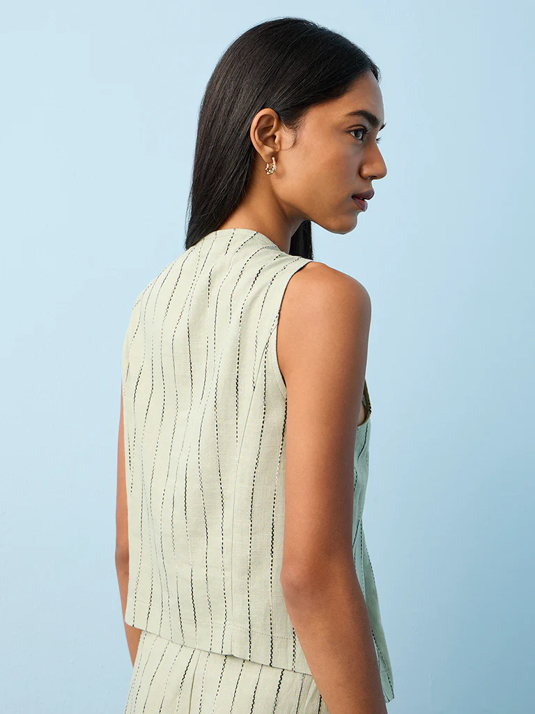 LOV Sage Embroidered Waistcoat - Image 4
