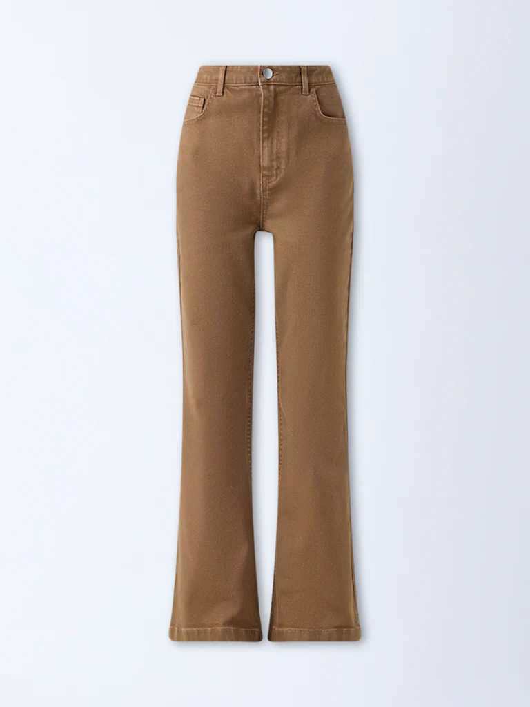 LOV Tan Bootcut High-Rise Jeans - Image 5