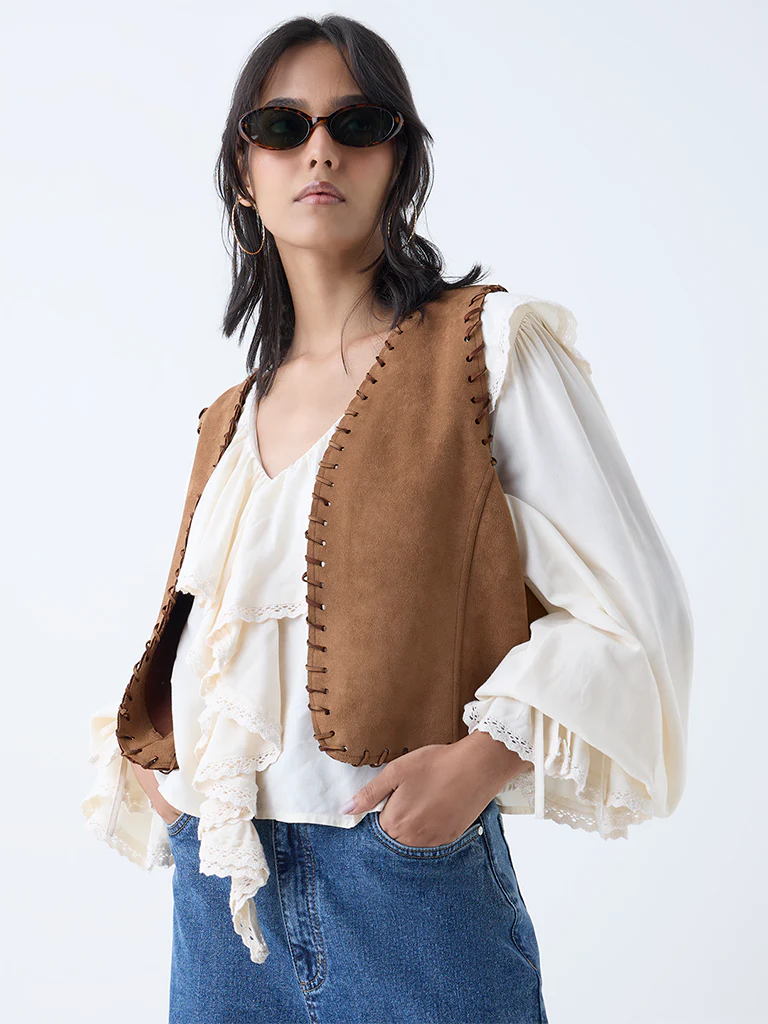 LOV Tan Suede Jacket - Image 2