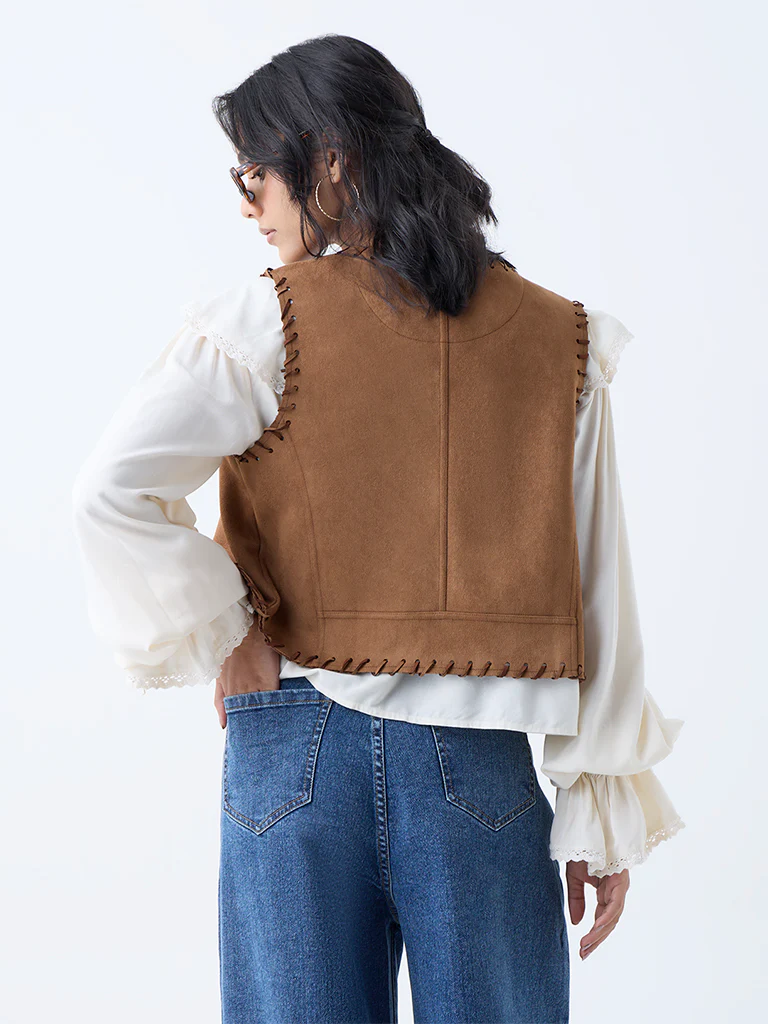 LOV Tan Suede Jacket - Image 4