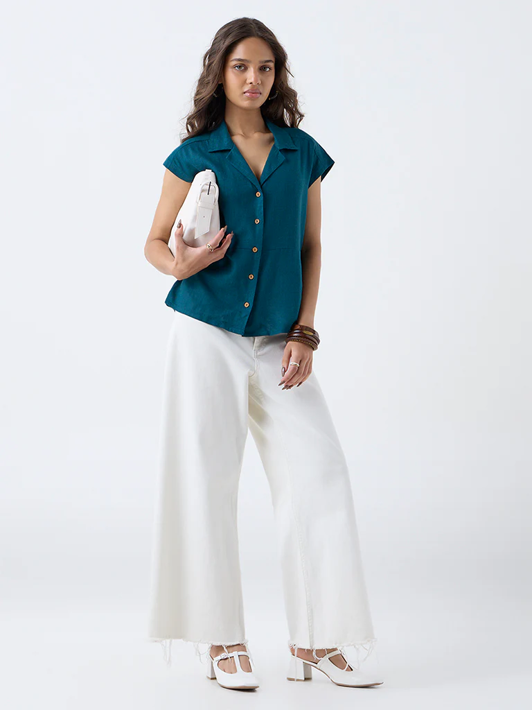 LOV Teal Solid Shirt