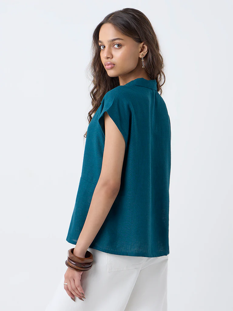 LOV Teal Solid Shirt - Image 4