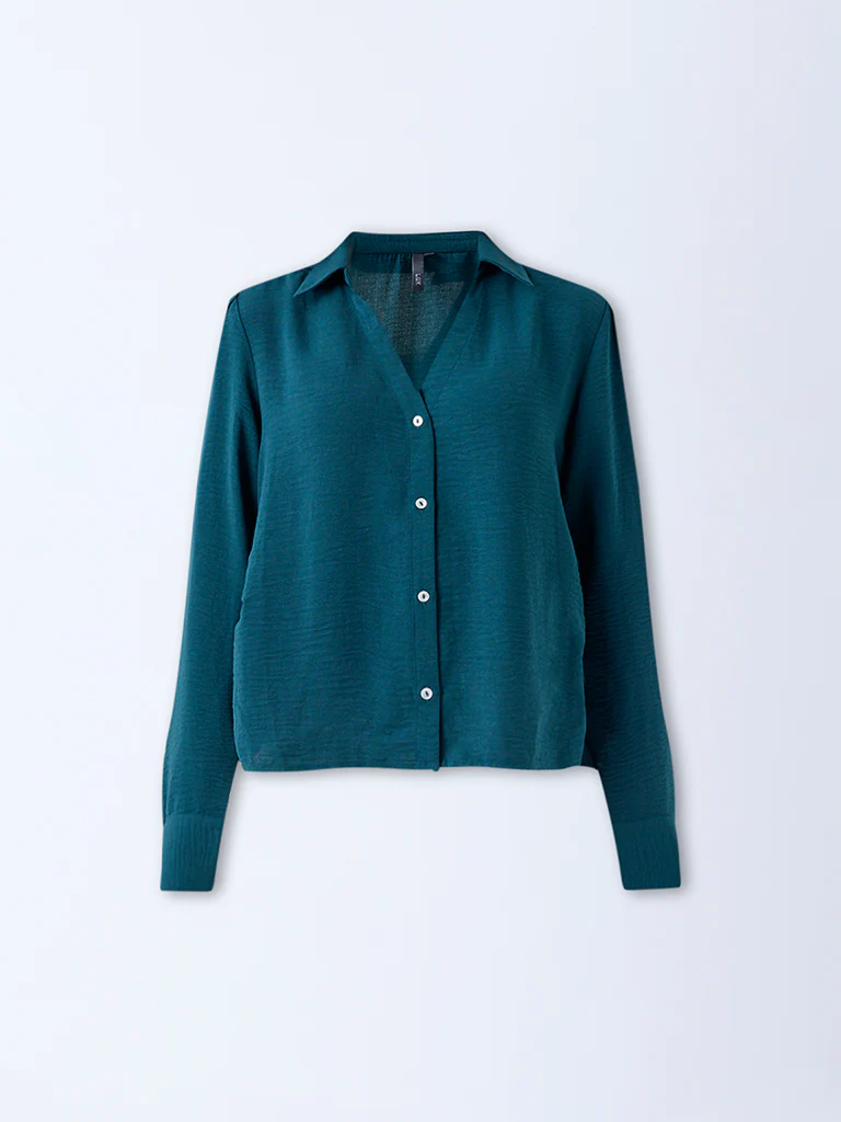LOV Teal Textured Shirt - Image 5