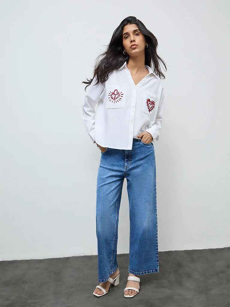 LOV White Embroidered Shirt - Image 2