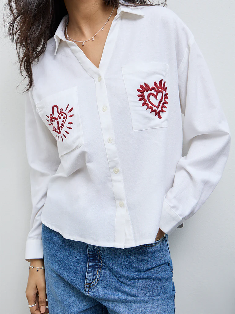 LOV White Embroidered Shirt - Image 3