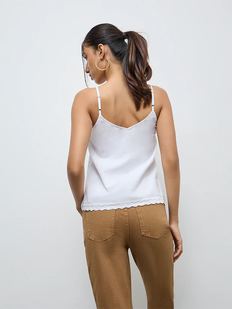 LOV White Floral Embroidered Cotton Top - Image 4
