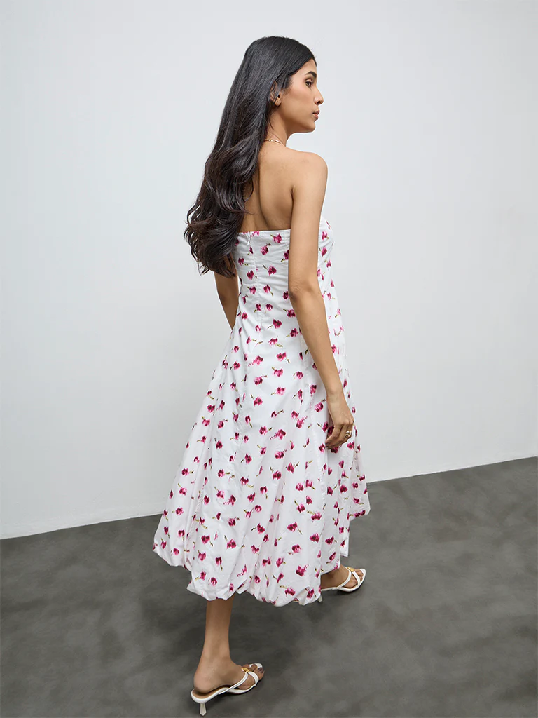 LOV White Printed Off-Shoulder Dress - Image 4