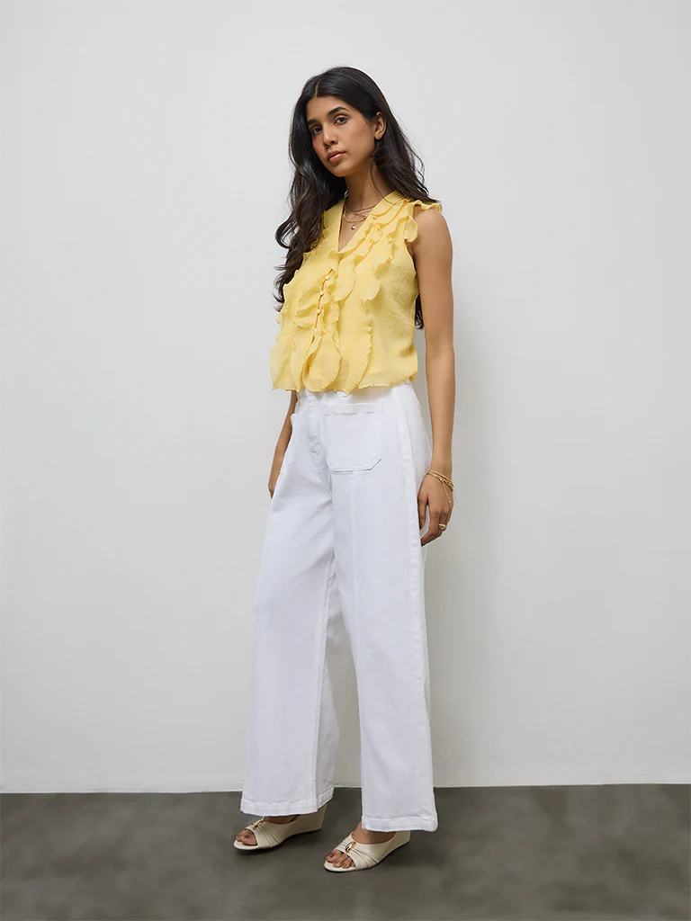 LOV Yellow Ruffle-Detailed Top - Image 2