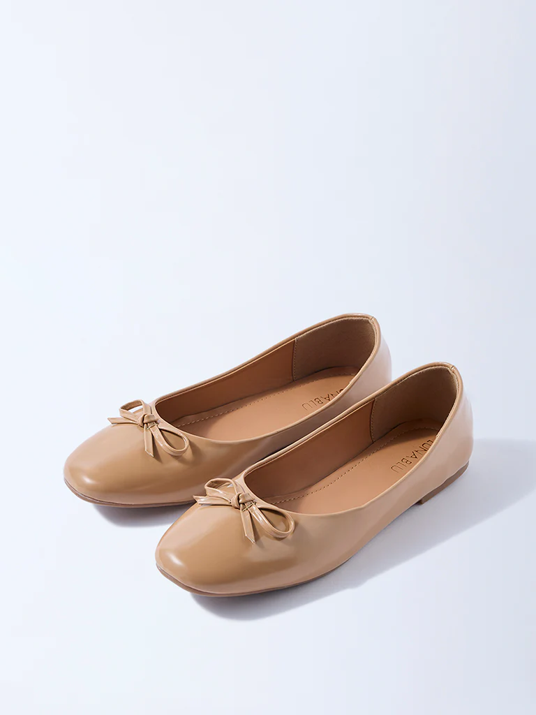 LUNA BLU Beige Bow-Detailed Ballerina - Image 2